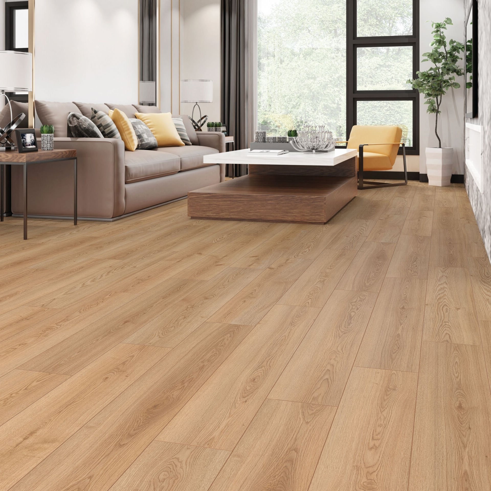 Çamsan Modern Kafkas Meşe 709 laminat parke uygulama görseli