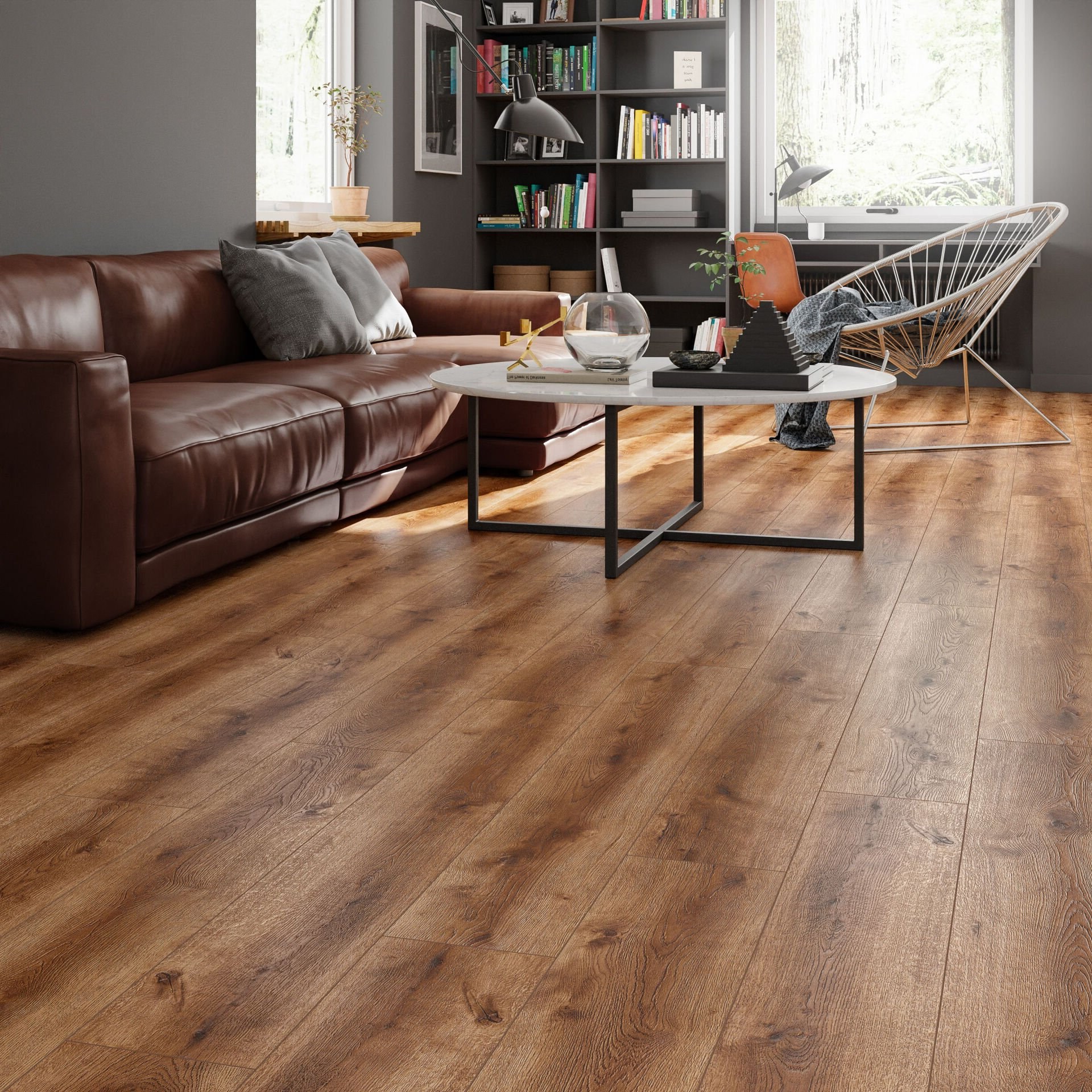Çamsan Modern Long Aydos Meşe 721 laminat parke uygulama görseli