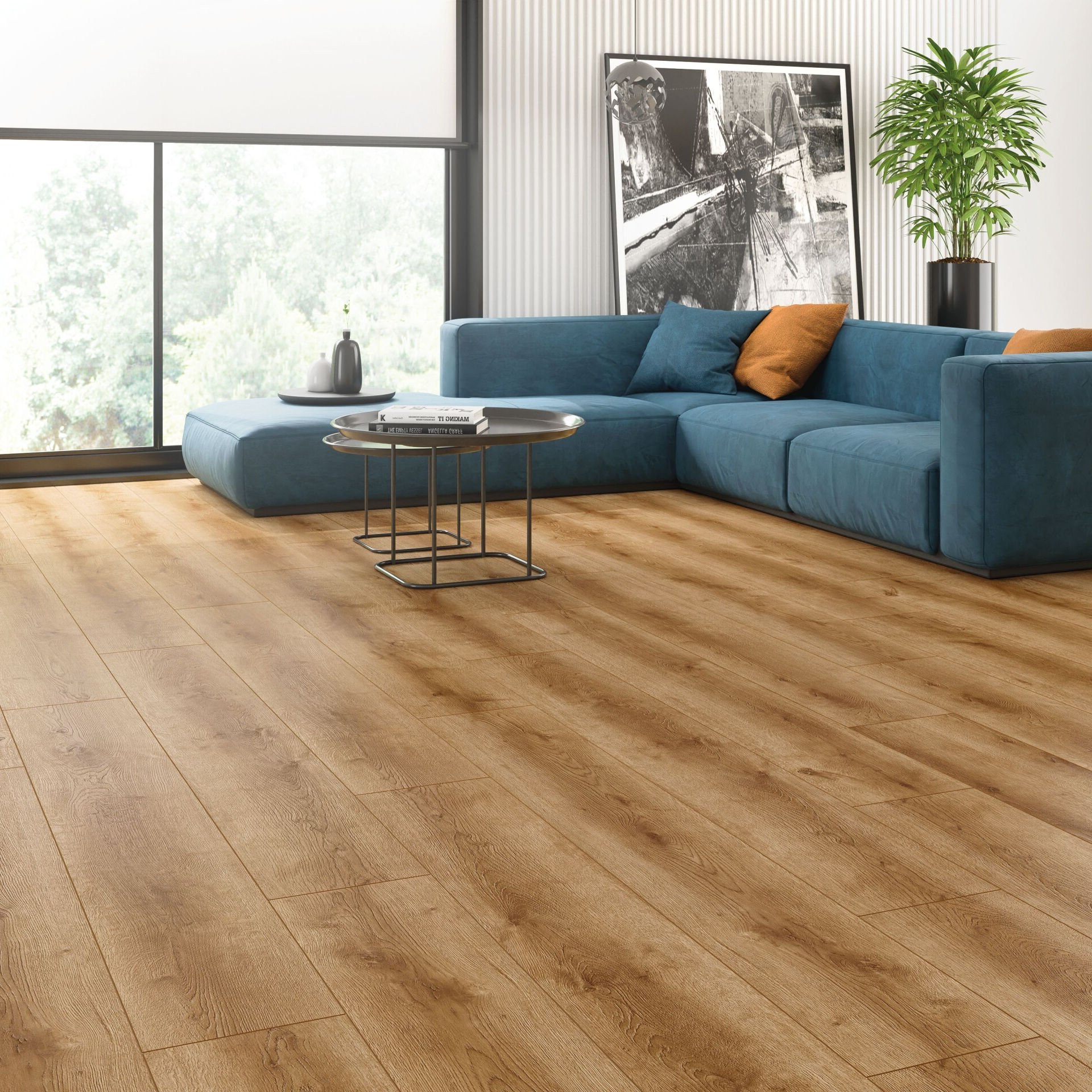 Çamsan Modern Long Balkan Meşe 722 laminat parke uygulama görseli