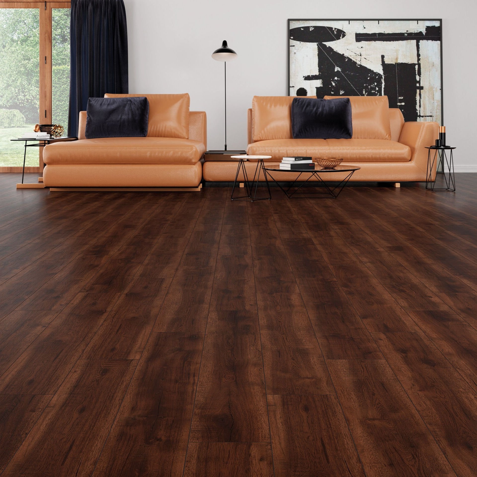 Çamsan Modern Rustik Ceviz 717 laminat parke uygulama görseli