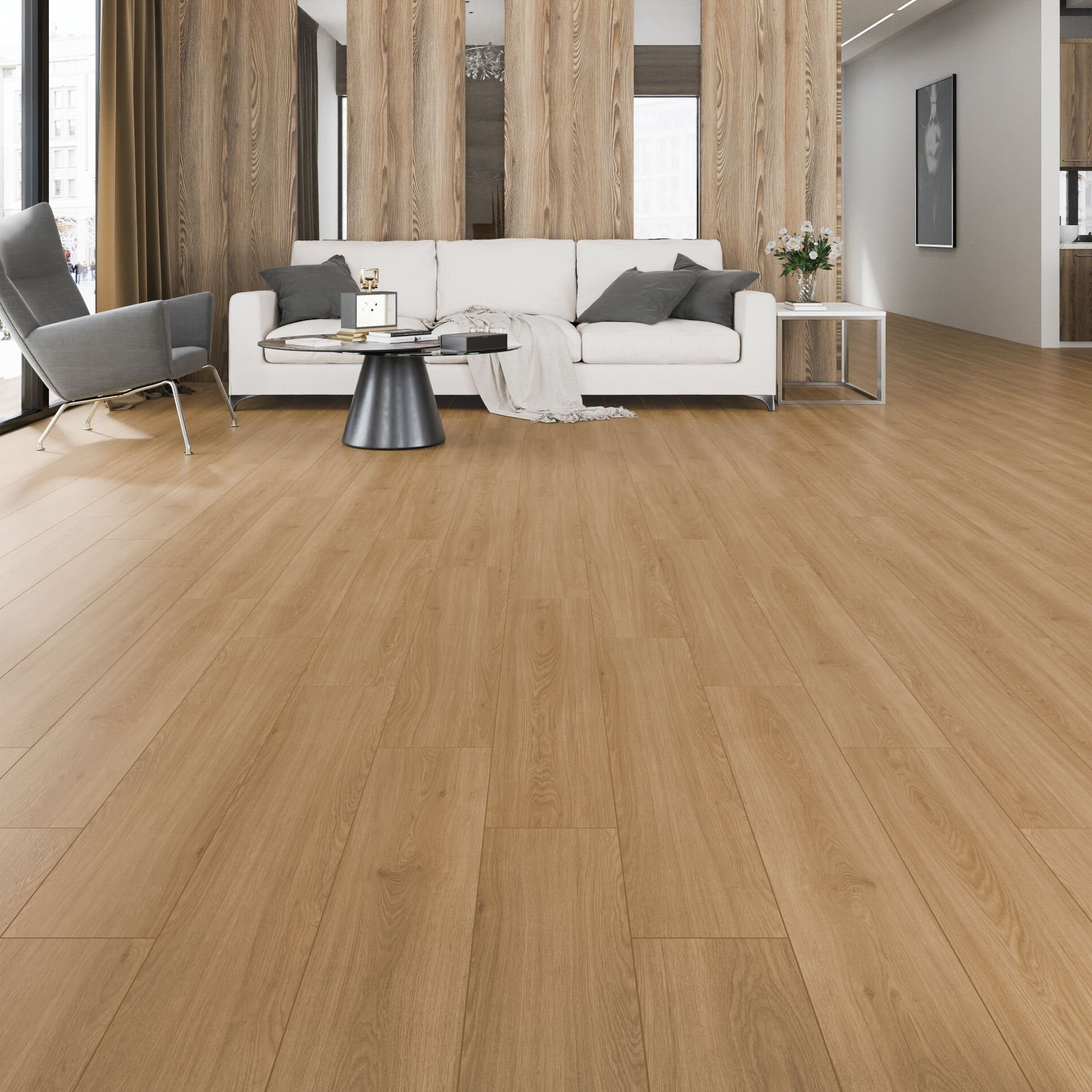 Çamsan Modern Solid Meşe 733 laminat parke uygulama görseli